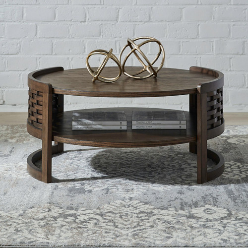 Warren Park - Round Cocktail Table - Brown