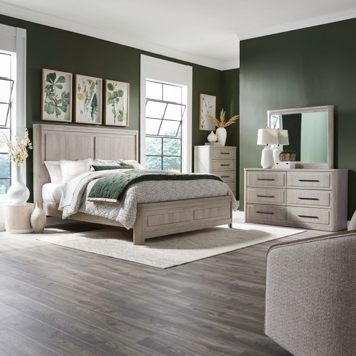 Modern Play - 4 Piece Bedroom Set (King Panel Bed, Dresser & Mirror, Chest) - White Modern Play - 4 Piece Bedroom Set (King Panel Bed, Dresser & Mirror, Chest) - White