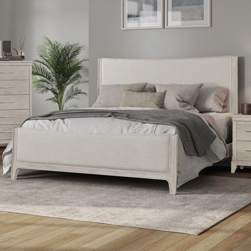 New Haven - King Upholstered Bed - White