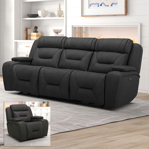 Chapman - Sofa & Recliner - Dark Gray