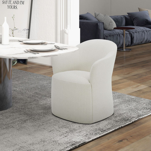 Accent Dining - Dining Accent Chair With Casters - Ivory