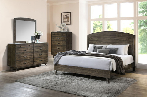 Rex - Western King 4 Piece Bedroom Set (Bed, Dresser, Mirror, Chest) - Brown Rex - Western King 4 Piece Bedroom Set (Bed, Dresser, Mirror, Chest) - Brown