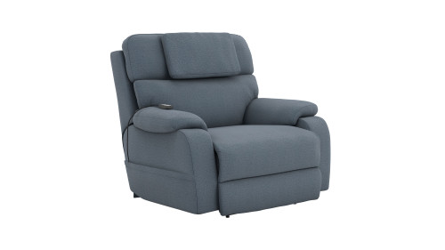 Dreamtime - 48" Power Headrest Power Lay Flat Recliner With CR3 Heat/Massage/Zero Gravity - Haze