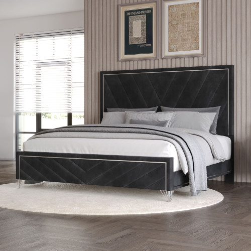 Ava - 5/0 Queen Bed - Black