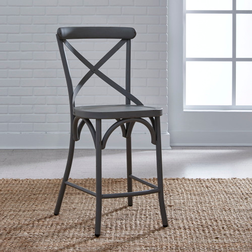 Vintage Series - X Back Counter Chair - Gray