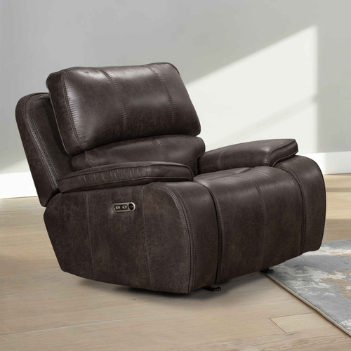Brookings - Glider Recliner With Power Headrest & Footrest - Charcoal Gray Brookings - Glider Recliner With Power Headrest & Footrest - Charcoal Gray