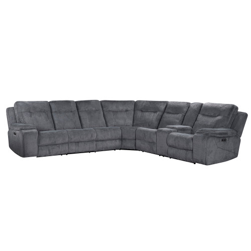 Teddy - 3 Piece Power Sectional - Gray