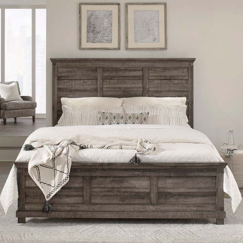 Lakeside Haven - King Optional California Panel Bed - Brownstone