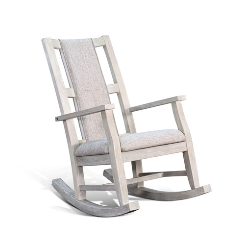 Mara Modern - Wood Rocker Chair With Cushion - Light Gray
