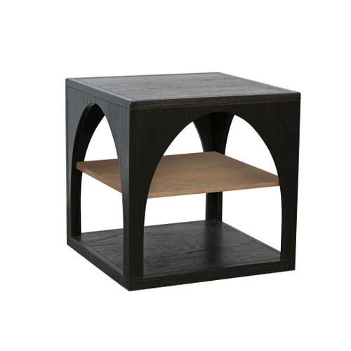 Modern - Wood End Table With Arched Open Shelf Design - Umbra / Oak Grove