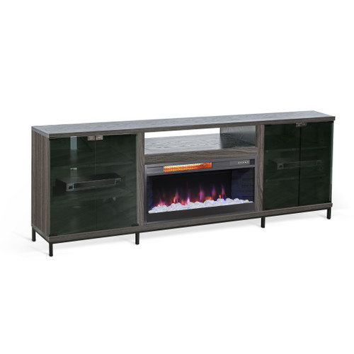 Napa - 4 Doors Console With Fireplace Insert Option - Dark Brown
