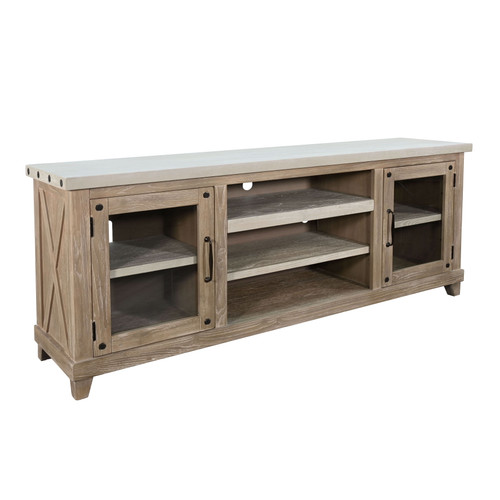 Vivian - 74" Media Console - Light Gray / Wheat