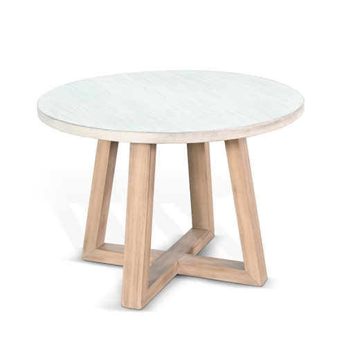 Rowan - Round End Table - Light Gray / Wheat