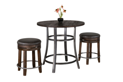 Counter Height 3 Piece Backless Dining Set - Tobacco Leaf