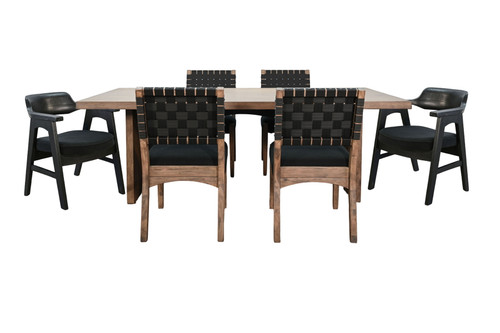 Modern - Rectangular Arch 7 Piece Chairs Dining Set - Desert Plain