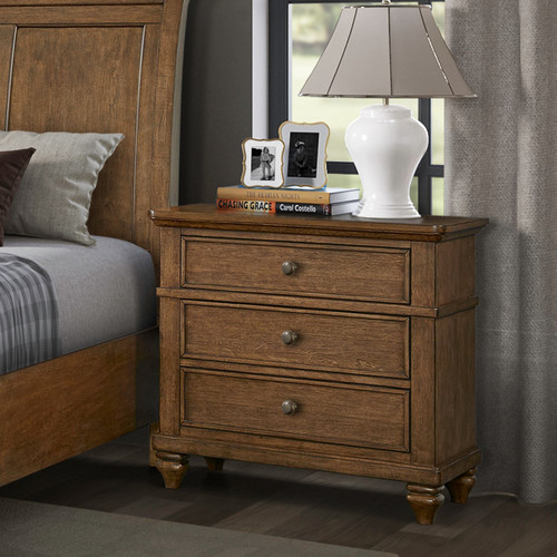 Twin Lakes - Nightstand With Charging Station - Chestnut