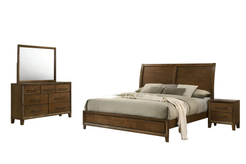 Ballard - 6/0 Western King 4 Piece Bedroom Set (Bed, Dresser, Mirror, Nightstand) - Brown