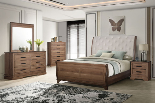 Coventry Hall - 6/0 California King 5 Piece Bedroom Set (Bed, Dresser, Mirror, Chest, Nightstand) - Brown