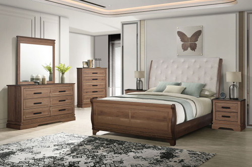 Coventry Hall - 6/0 California King 6 Piece Bedroom Set (Bed, Dresser, Mirror, Chest, 2 Nightstands) - Brown