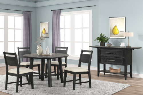 Sable Crest - 5 Piece Round Dining Table & 4 Chairs - Natural