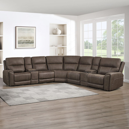 Gaia - LAF Recliner With Power Headrest, Footrest, Massage, Heat - Sable