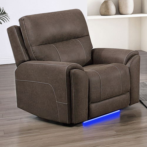 Gaia - Auto Glider Recliner With Power Headrest & Footrest - Sable
