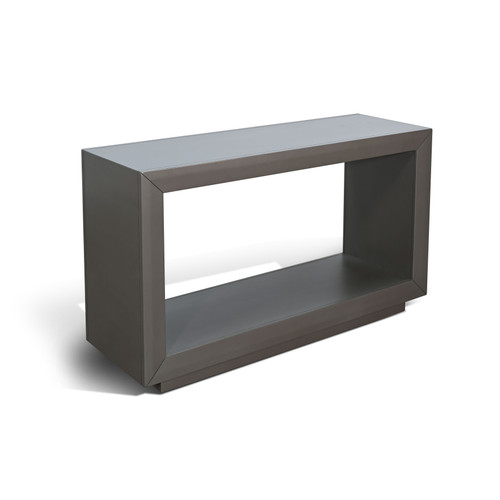 Modern Rectangular Sofa Table With Open Storage - Urban Bronze