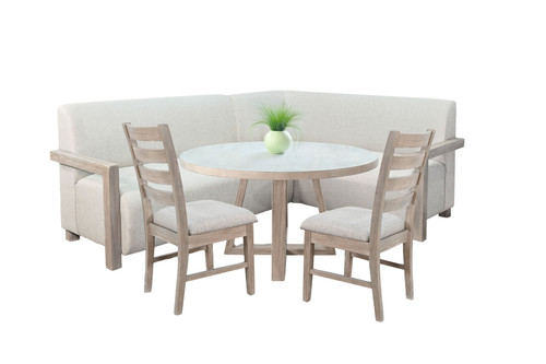 4-Piece Upholstered Dining Set (Bench, Table, 2 Side Chairs) - Wheat