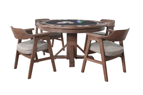 Cole - 5 Piece Dining Game Table Set - Cinder
