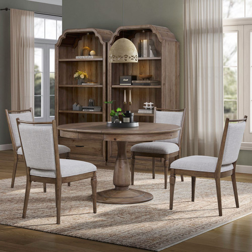 Hickory Grove - Opt 5 Piece Pedestal Table Set - Brown