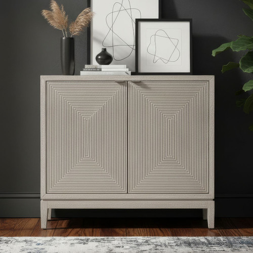 Kinsley - 2 Door Accent Cabinet - Pearl Silver