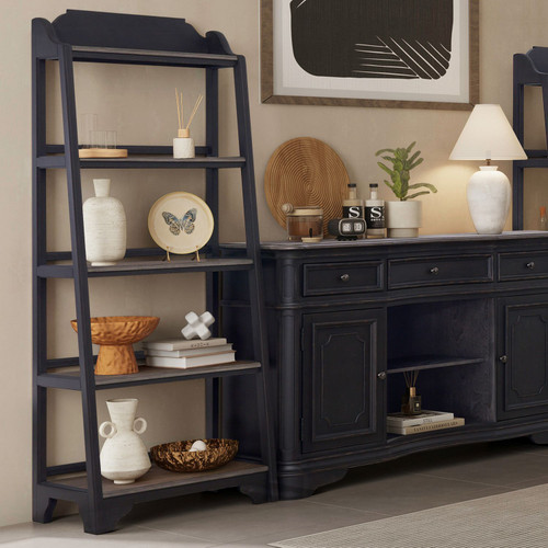 Magnolia Manor - Leaning Pier Bookcase - Black