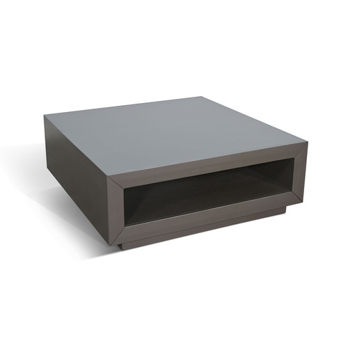 Modern Square Coffee Table With Open Storage - Urban Bronze