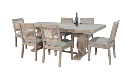Gianna - 7 Piece Rectangular Dining Set (Table, 6 Chairs) - Wheat