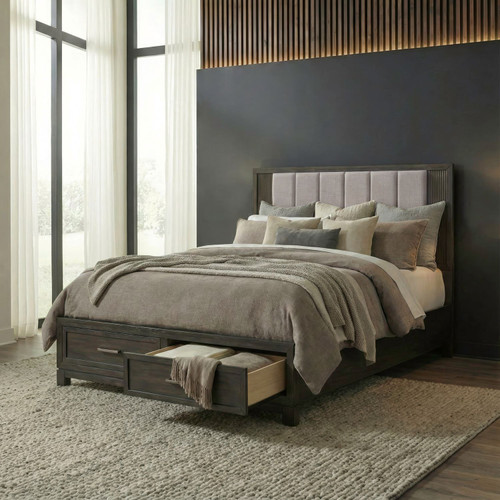 Modern Edge - King Storage Bed - Brown