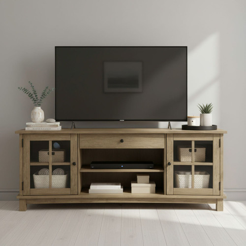 Logan - 82" TV Console Multi - Light Brown
