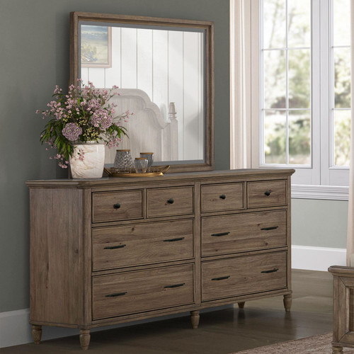 Hickory Grove - Dresser & Mirror - Brown