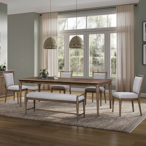 Hickory Grove - Opt 6 Piece Rectangular Table Set - Brown