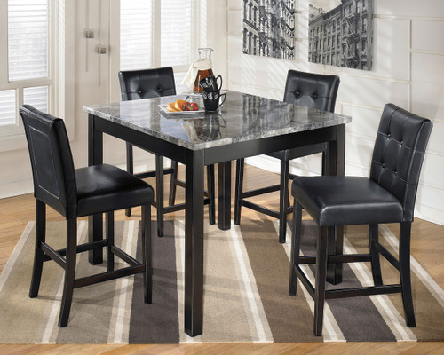 Maysville Black Square Counter Table Set (Set of 5)