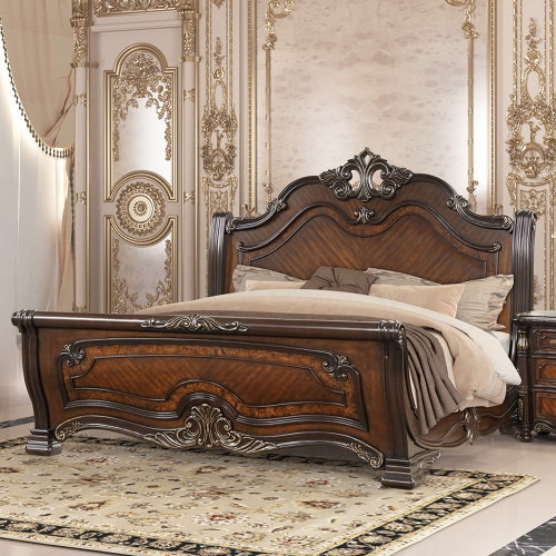 Bella Notte - 6/6 Eastern King Panel Sleigh Bed Only - Cherry