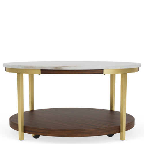 Emery - Round Cocktail Table - Smoked Cherry