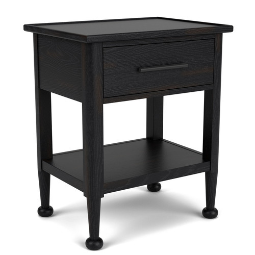 Calhoun - 1-Drawer Nightstand - Ebony Whiskey Oak