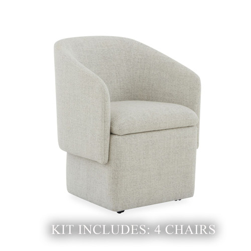 Accent Dining - Accent Dining Chair With Casters (Set of 4) - Cloud