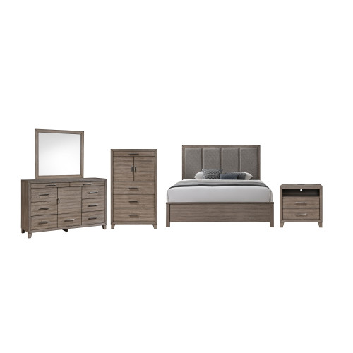 Harrisburg - 6/6 Eastern King 5 Piece Bedroom Set (Bed, Dresser, Mirror, Chest, Nightstand) - Dark Gray
