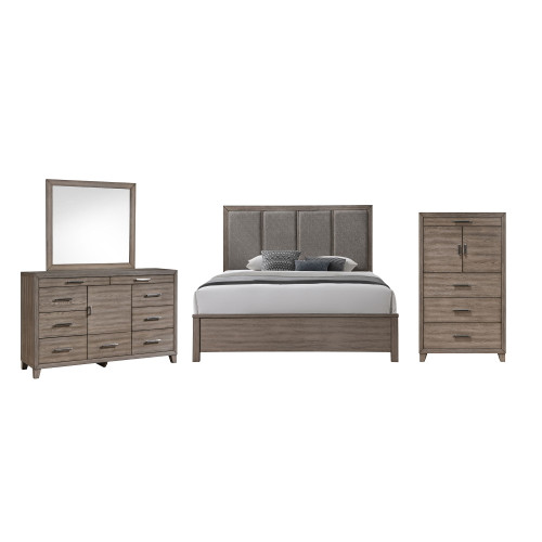 Harrisburg - 6/0 Western King 4 Piece Bedroom Set (Bed, Dresser, Mirror, Chest) - Dark Gray
