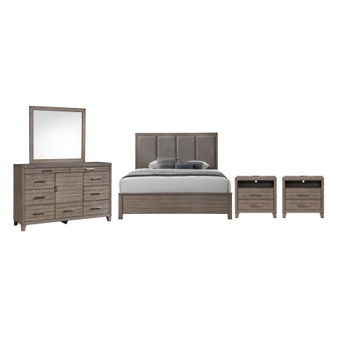 Harrisburg - 6/0 Western King 5 Piece Bedroom Set (Bed, Dresser, Mirror, 2 Nightstands) - Dark Gray