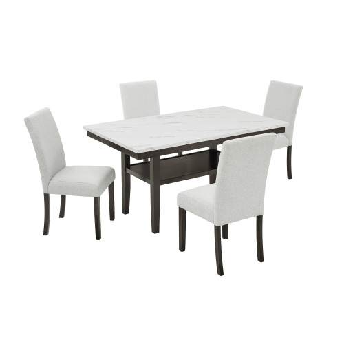 Carissa - Rectangle Dining Table With 4 Chairs - White