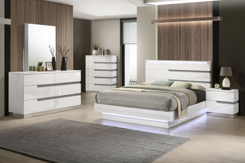 Paradox - 3/3 Twin Platform Bed Rails & Slats - White