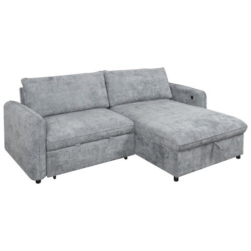 Finn - Storage Chaise - Gray