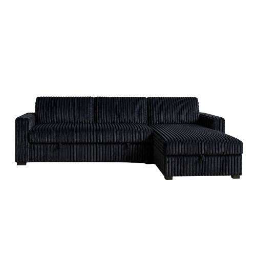 Bliss - 2 Piece Sectional (Sleeper/Chais) - Midnight
